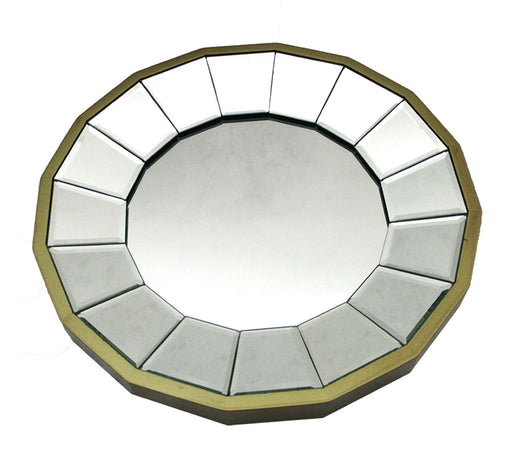 13 1/2 Inch Diameter Gold Finished Pie Plate Wall Mirror Image 1