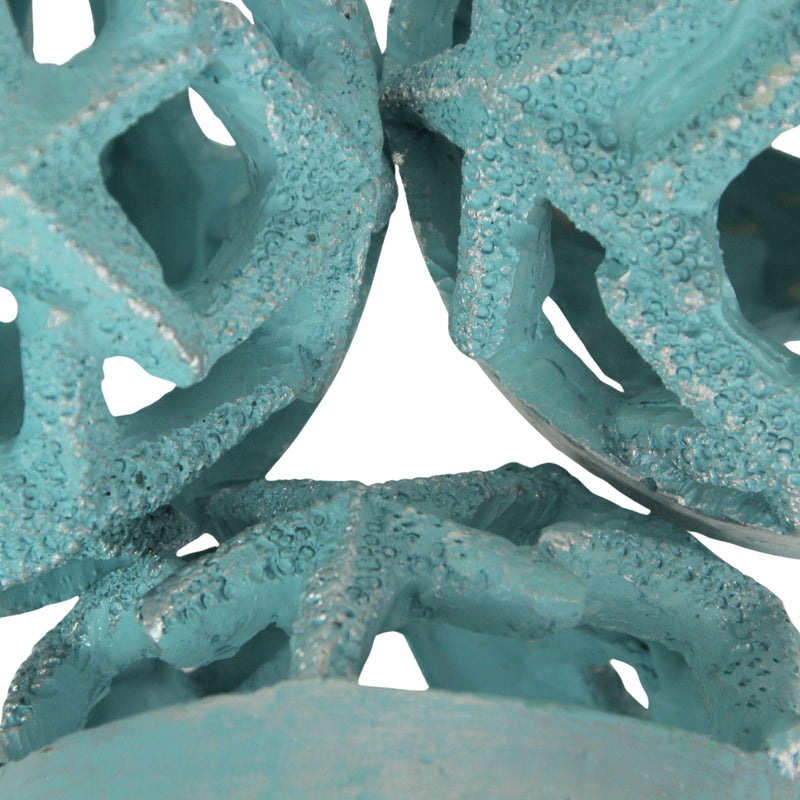 Light Blue - Image 3 - Coastal Blue Resin Decorative Starfish Orbs Set of 3 - Charming Beach-Inspired Home Accent for