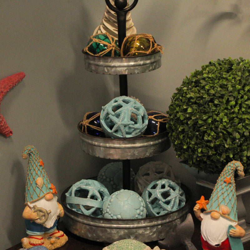 Light Blue - Image 5 - Coastal Blue Resin Decorative Starfish Orbs Set of 3 - Charming Beach-Inspired Home Accent for