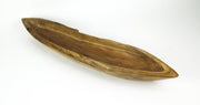 Exquisite Hand-Carved Teak Wood Dough Bowl - 31 Inches Long - Primitive Country Style - Boho Charm for Your Kitchen or Dining