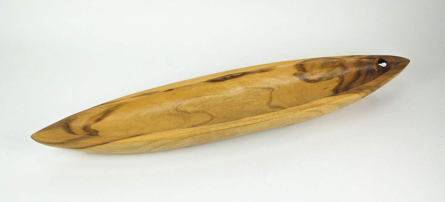 Handmade Teak Wood Decorative Centerpiece Dough Bowl 31 Inches Long Boho Décor Image 3