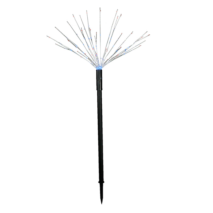 Red, White and Blue LED Starburst Decorative Light with Garden Stake, Ideal for Indoor and Outdoor Decor, 16-Inch Diameter