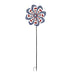 Stunning 63-Inch High Red, White & Blue Stars and Stripes Metal Pinwheel Wind Spinner - A Mesmerizing Outdoor Decor to