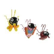Set of 3 Colorful Metal Insect Flower Pot Hangers - Whimsical, Adorable Bumble Bee, Ladybug, and Butterfly Outdoor Figurines