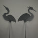 Pair of Graceful Black Metal Heron Silhouette Cutout Garden Stakes for Artistic Outdoor Decor - Elegant Laser-Cut Birds - 43