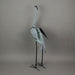 Green - Image 3 - Distressed Grey Finish Metal Heron Sculpture with Green LED Solar Light for Enchanting Garden Accent and