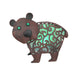 Whimsical 12 Inch Long Metal Bitty Bear with Solar-Powered Green LED Light: Adorable Yard Decor, Artistic Garden Sculpture