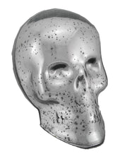 Silver Mercury Glass Skull Statue Image 1