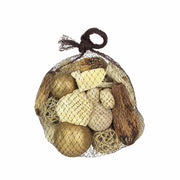 Bag of Metallic Gold, Natural White, and Light Brown Dried Botanical Decorative Balls and Filler for Stunning Home