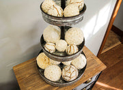 18-Piece Collection of Natural White and Brown Exotic Dried Organic Decorative Filler Balls for Centerpieces, Bowls and Vases