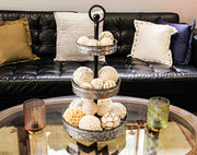 18-Piece Collection of Natural White and Brown Exotic Dried Organic Decorative Filler Balls for Centerpieces, Bowls and Vases