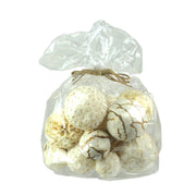 18-Piece Collection of Natural White and Brown Exotic Dried Organic Decorative Filler Balls for Centerpieces, Bowls and Vases