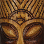 Set of 2 Tiki Mask Wall Sculptures, 12 Inch Hand Carved Wood Image 5