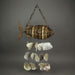 Large Woven Rattan Fish Shaped Capiz Shell Wind Chime 31 Inches High Image 4