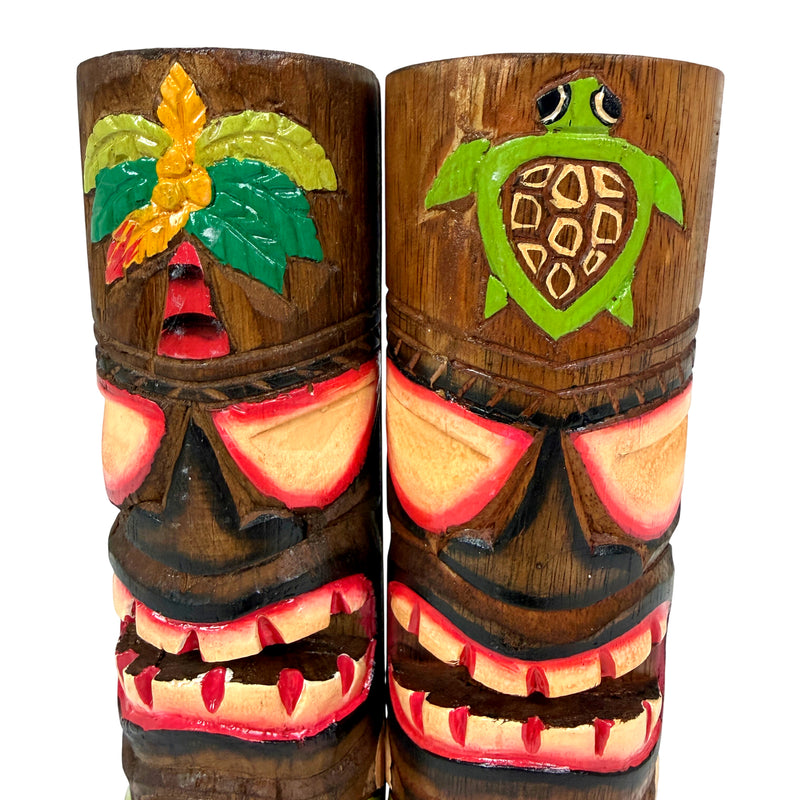Things2Die4 Set of 2 Tiki Totem Pole Statues, 8 Inch Tall Image 9