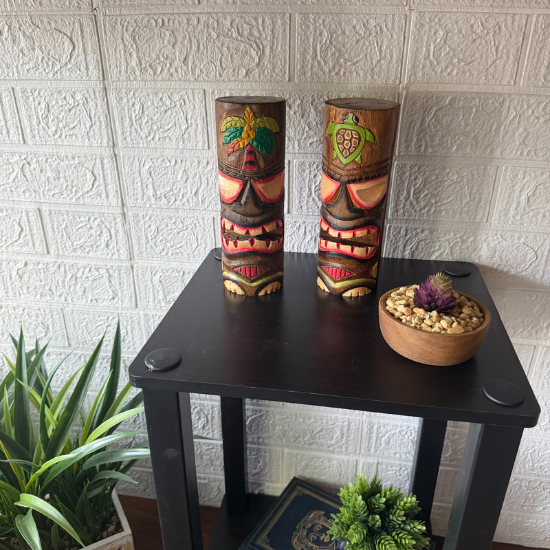 Things2Die4 Set of 2 Tiki Totem Pole Statues, 8 Inch Tall Image 5