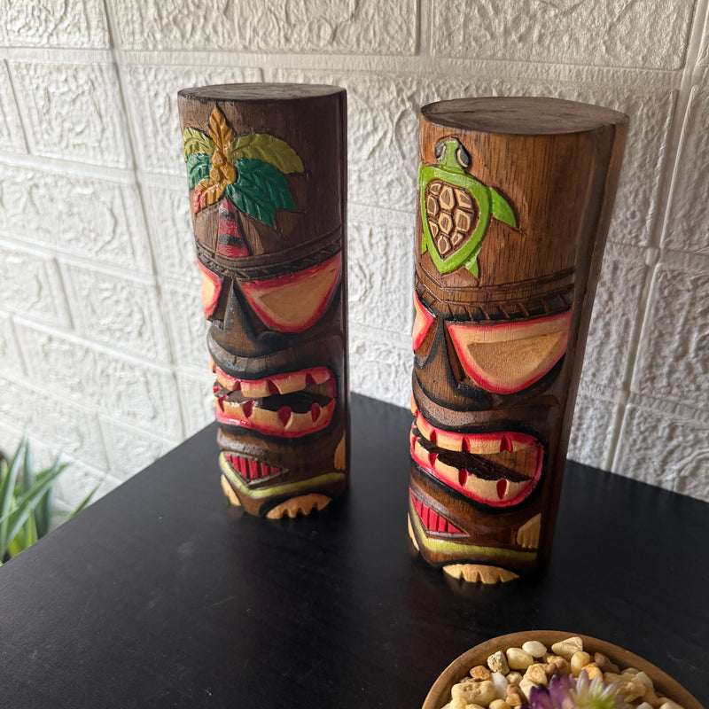 Things2Die4 Set of 2 Tiki Totem Pole Statues, 8 Inch Tall Image 6