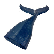 Things2Die4 Whale Tail Sculpture, 25 Inch Blue Wood Nautical Decor Image 3