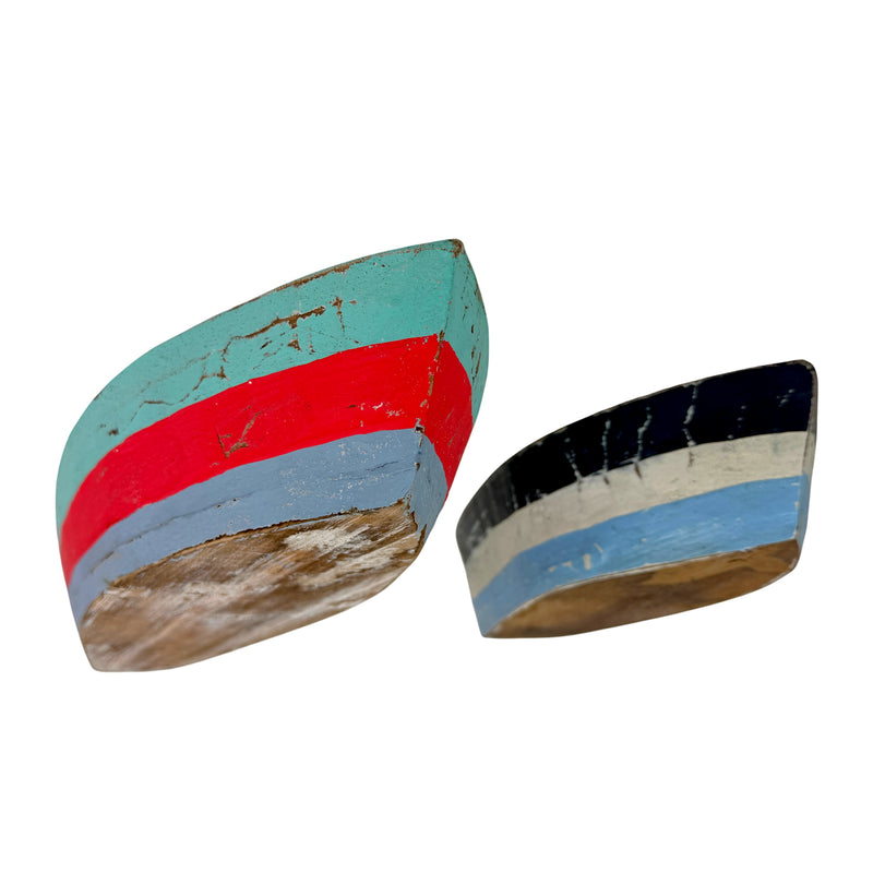Things2Die4 Set of 2 Boat Trays, 19.75 Inch Distressed Wood Nautical Decor Image 2