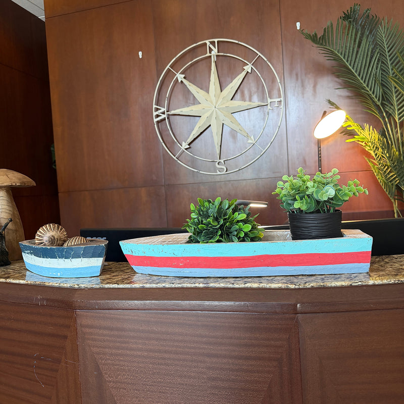 Things2Die4 Set of 2 Boat Trays, 19.75 Inch Distressed Wood Nautical Decor Image 6