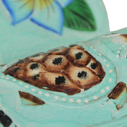 Set of 2 Tiki Wall Masks, 12 Inch Aqua Flower and Sea Turtle Image 6