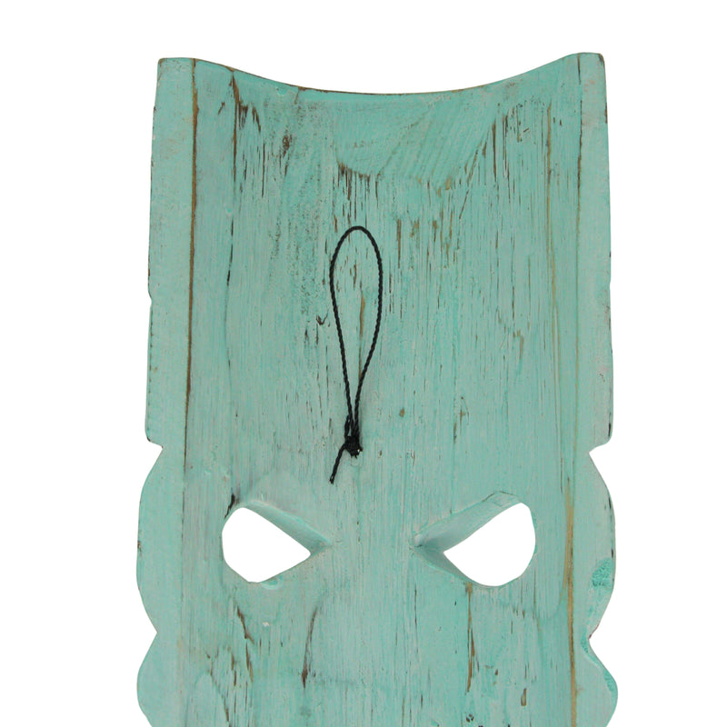 Set of 2 Tiki Wall Masks, 12 Inch Aqua Flower and Sea Turtle Image 7