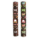 Zeckos Triple Tiki Face Wall Masks Set – Hand-Carved 40” Tiki Decor for Indoor & Outdoor Use, Hibiscus & Plumeria Designs,