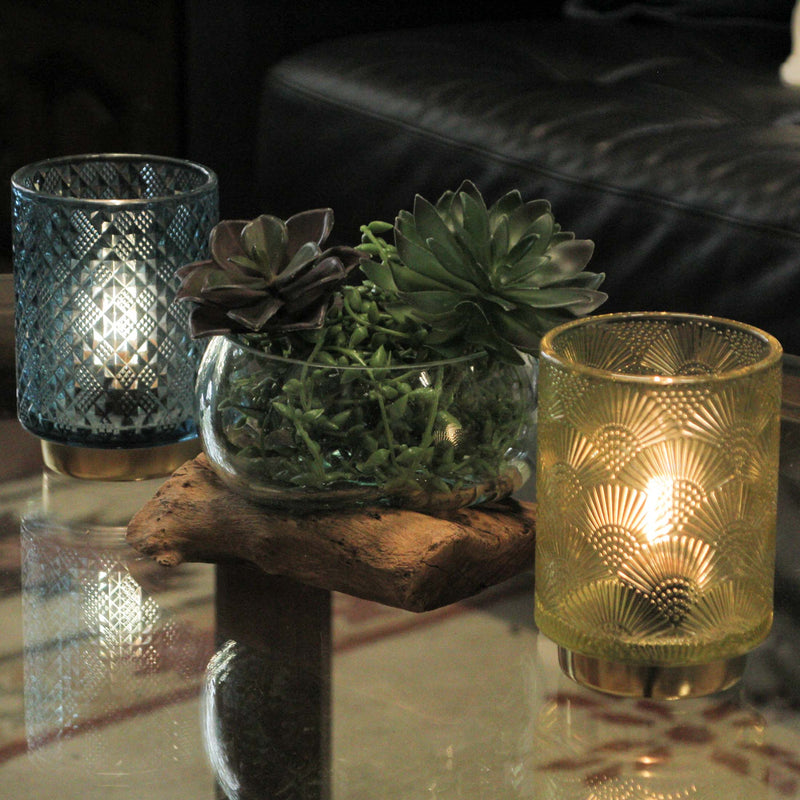Molten Glass Vase and Bowl, 5 Inch High on Teak Driftwood Image 6