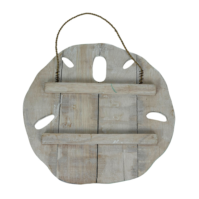 Things2Die4 Sand Dollar Wall Sculpture, Aqua Wood, 15.5 Inch Wide Image 3