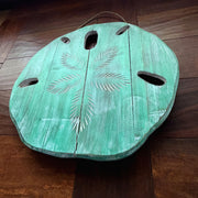Things2Die4 Sand Dollar Wall Sculpture, Aqua Wood, 15.5 Inch Wide Image 6