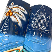 Blue - Image 3 - Set of 2 Tiki Mask Wall Sculptures, 20 Inch Blue Green Ocean