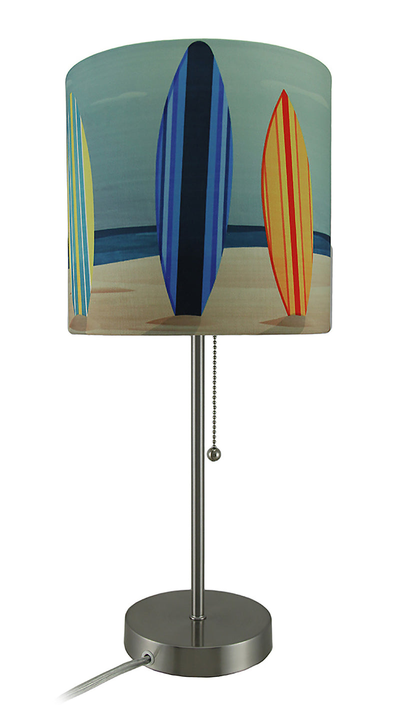 Surfboards - Image 2 - 18-Inch Stainless Steel Surfboard Table Lamp, a Perfect Beach-Themed Decor Accent with Captivating