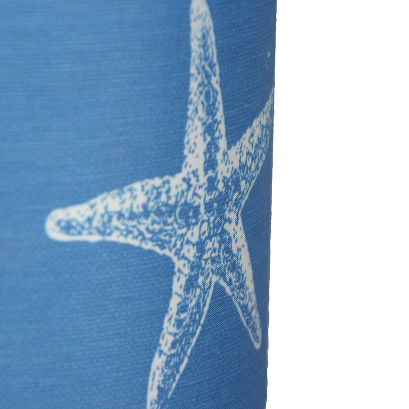 Set of 2 Brushed Nickel Finish Table Lamps with Blue Starfish Shades for Nautical Décor - Contemporary Coastal Elegance For