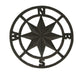 Distressed Brown Cast Iron Nautical Compass Rose for Indoor and Outdoor Versatility, Navigational Design Wall Décor with