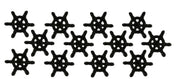 Set of 12 Ship Wheel Drawer Pulls, 2.75 Inch Brown Cast Iron Image 1