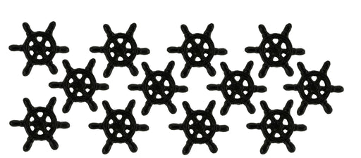 Set of 12 Ship Wheel Drawer Pulls, 2.75 Inch Brown Cast Iron Image 1