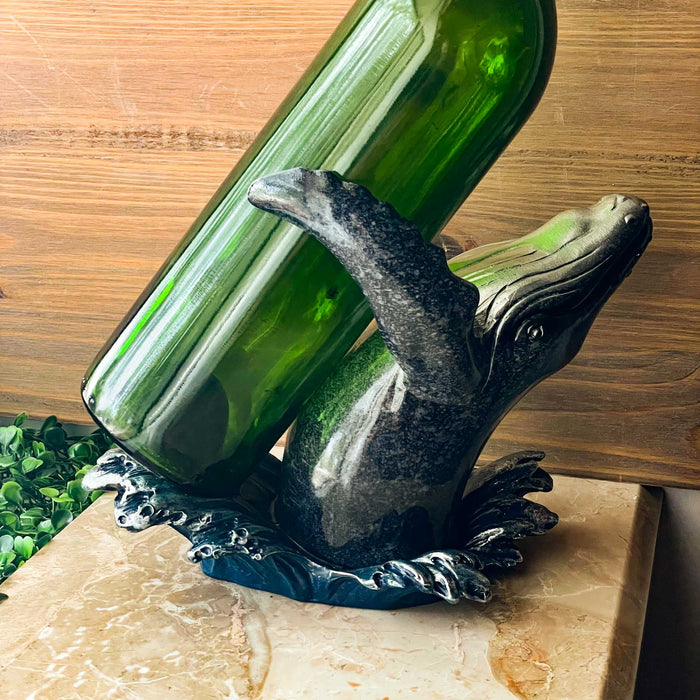 Blue - Image 5 - Humpback Whale Wine Bottle Holder – Whimsical Resin Decor for Coastal Home – 5.75 Inches High, 8.5 Inches