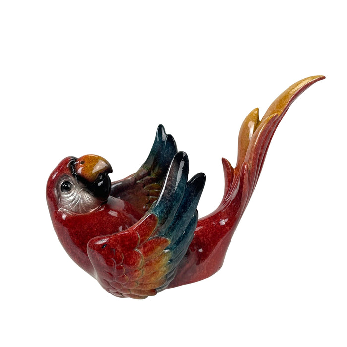 Red - Image 6 - Vibrant Parrot Wine Bottle Holder – Tropical Resin Decor for Home – 6.25 Inches High, 9.25 Inches Long –