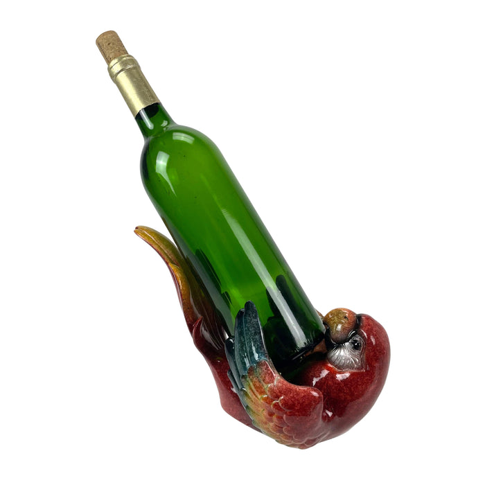 Red - Image 8 - Vibrant Parrot Wine Bottle Holder – Tropical Resin Decor for Home – 6.25 Inches High, 9.25 Inches Long –