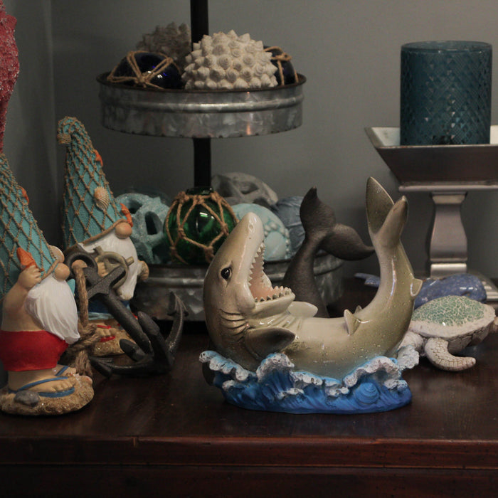 Gray - Image 7 - Whimsical Shark Wine Bottle Holder, Resin Ocean Décor, 8 Inches – Perfect for Coastal Home, Bar, or Kitchen;