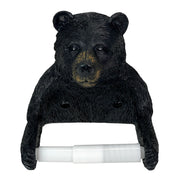 Black Bear Toilet Paper Holder, 6 Inch Rustic Lodge Wall Mount Image 2