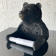 Black Bear Toilet Paper Holder, 6 Inch Rustic Lodge Wall Mount Image 5