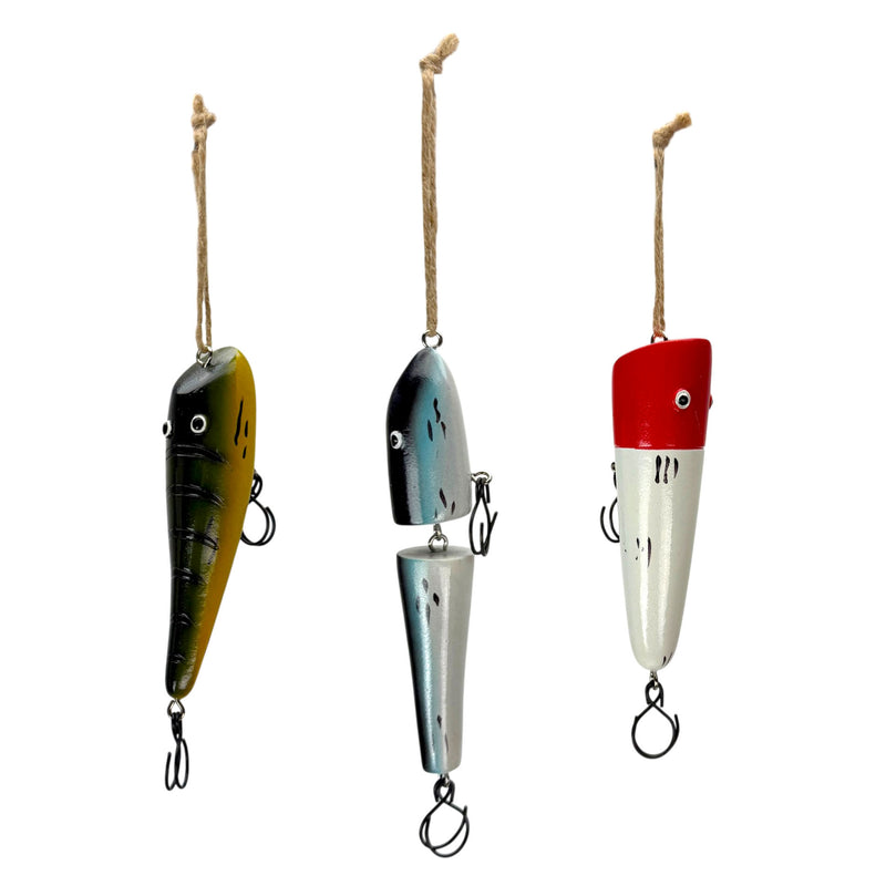 Fishing Lure Wall Hangings, Set of 3 Resin Ornaments, 6.5 Inch Image 1