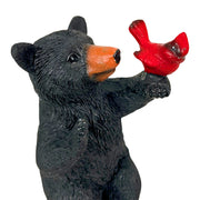 Set of 2 Black Bear Statues with Cardinal and Blue Jay, 4.75 Inch Tall Image 9