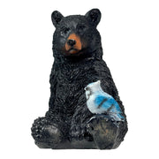 Set of 2 Black Bear Statues with Cardinal and Blue Jay, 4.75 Inch Tall Image 10