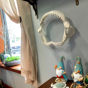 Replica Shark Jaw 15.5 Inch Resin Wall Sculpture, Realistic Off-White Shark Jaws Coastal Nautical Wall Decor for Beach House