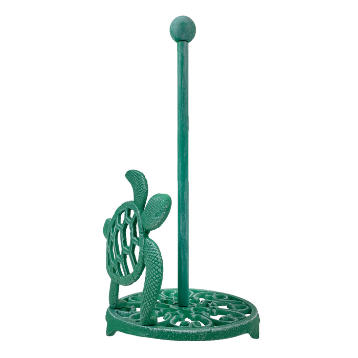 Green - Image 2 - Sea Turtle Cast Iron Paper Towel Holder – Stunning 13” Tall Coastal Kitchen Dispenser with Artistic Design