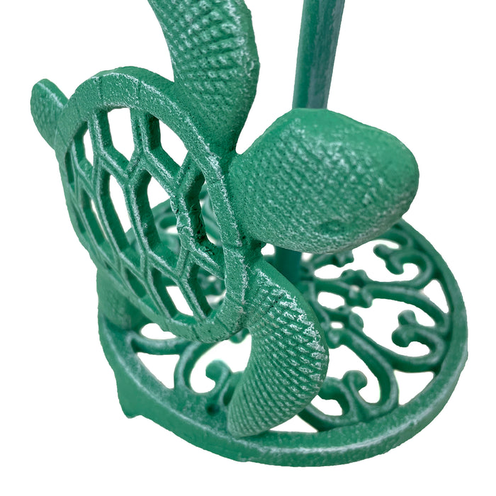 Green - Image 3 - Sea Turtle Cast Iron Paper Towel Holder – Stunning 13” Tall Coastal Kitchen Dispenser with Artistic Design