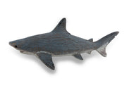Shark Statue, 14 Inch Long Weathered Gray Wood-Look Resin Decor Image 2
