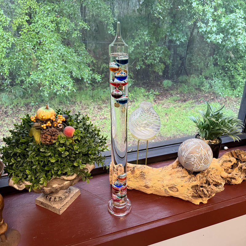 Galileo Thermometer 22 Inch with 11 Colored Floating Bubbles Image 6